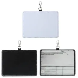 300pcs Card Holders Sublimation DIY White Blank PU Cross Employee Name ID Holder Cover Hoop LL