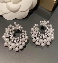 Dangle Earrings Bilincolor Fashion White Pearl Cluster Earring For Women7114067