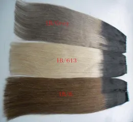 Ombre Color Tape in Hair 100 Real Remy Human Hair Extensions 40 pcs 100 Real Remy Straight Invisible Skin Weft PU Tape On Hair E7799415