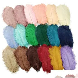 Feathers Wholesale Colored Ostrich Feathers For Arts And Crafts Wedding Decoration Handicraft Accessories Table Centerpieces Carnival Dhz1R