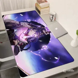 Pads Mauspad Genshin Impact Mousepad Baal Raiden Shogun Gaming-Zubehör PC Gamer Schrank Schreibtischmatte Tastatur Computer Schreibtischunterlage Xxl