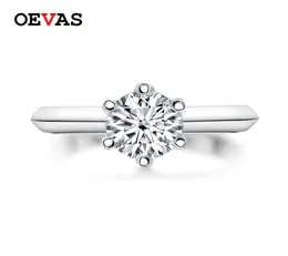 OEVAS Sparkling 2 Carats Real Wedding Rings For Women 18K White Gold Color 100 925 Sterling Silver Fine Jewelry Gift 2201214695582