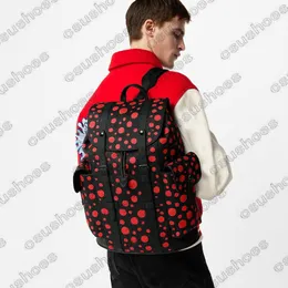 ChristopherS X Yayoi Kusama Rucksack YK PAINTED DOTS Transparentes Schachbrett Herren Designer-Handtaschen mit großer Kapazität Reisetasche Leat295b