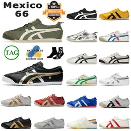 Mulheres sapatos casuais Onitsukass Tiger Mexico 66 Canvas Series mens mulheres prata off bege grama verde vermelho amarelo slip-on designer treinadores tênis esportivos plataforma