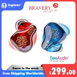 Instrumentos Seeaudio Bravery Edition Hifi Fones de ouvido 4 Balanced Armature Inear Headphones Azul marinho Angelears Anniversary Seeaudio Yume Ii