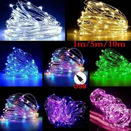 1M 5M 10M LED String Fairy Lights USB Copper Wire Wedding Festival Christmas Party Decoration Light Waterproof Outdoor Lighting7177725