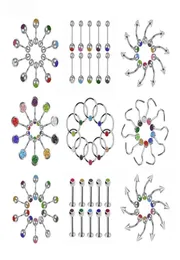 120pcs/lot curved belly button rings耳のlageヘリックストラガスピアスノーズリングリングリップ眉ピアスインダストリアルバーベルボディジュエリー5359484