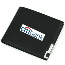 Citibank-Geldbörse, Citigroup-Geldbörse mit Ausweis, Citi Bank-Firmenemblem, Foto-Geldbeutel, legere Leder-Brieftasche, bedruckte Notiztasche