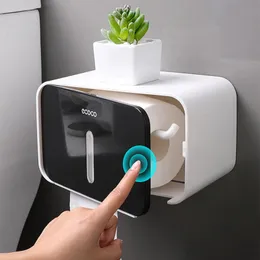 ECOCO Waterproof Toilet Pa Paper Towel Bathroom Shelf Storage Box Tray Roll Holderper Holder Plastic Wall Mounted For 240223