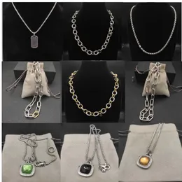 قلادة مصممة Dy Heart Sterling Silver Necklace Women Man Popular in Europe America Retro Madison with Dy Netlace Jewelry Gifts 240228
