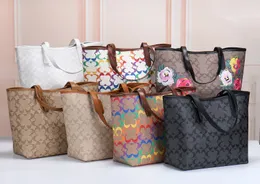 Borsa a mano da città Borsa a mano di lusso Borsa a tracolla da donna Borsa a tracolla Lettera di fiori Borsa alla moda di grande capacità Stampa colorata Borsa multifunzionale per la spesa Borsa a tracolla