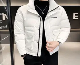 Men039s Down Parkas Winter Men039s Stand Collar Thick Down Jacket Korean Fashion White Duck Down Slim Fit Warm Short Coat Wh4642018