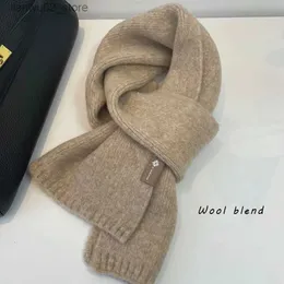 Scarves Winter Wool Scarf Womens Luxury Cashmere Scarf Thick Knitted Warm Cashmere Scarf Womens Couple Scarf Rural Christmas 2023 Q240228