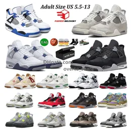 4 Basketball Designer Shoes Men Women 4s Military Black Cat Sail Jogging Shoes Red Cement Yellow Blue Thunder White Oreo Cool Grey University Seafoam Lace Up