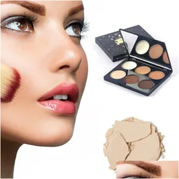 Face Powder Maycheer 3D Carry Bright 6 Tones Grooming Pressed Powder Matte Face Powderr Palette Compact Modern Fashion Facial Makeup D Dho0J