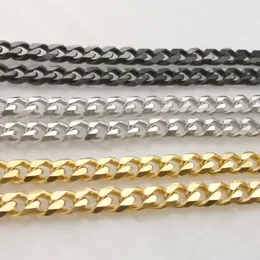 Lot 5meter in bulk 5MM black silver gold stainless steel Curb Link Chain findings jewelry marking DIY necklace bracelet251B