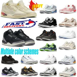 2024 3s Basketball Shoes Women Men Green Glow Ivory Midnight Navy Fear Sunset White Black Fire Red Seankers trainer