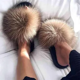 Ethel Anderson Fuzzy Fur Slippers Flip Flop Women Fur Slides Furry Y Plush Designer Summer 2109149444302