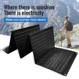 Solar 200W 18V طقم لوحة شمسية محمولة كاملة الشاحن الشمسي القابل للطي 2 مخرجات USB للبطاريات/محطة الطاقة LIFEPO4 RV Camping