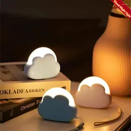 Night Lights Bedroom Cloud Light Rechargeable Breastfeeding Nightlight Baby Nurserying Kids Girl Boy Bedside Room LED Lamp