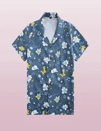 2022 Mens Verão Designer Camisas Moda BAROCCOFLAGE Hawaii Floral Imprimir Camisa Casual Homens Slim Fit Manga Curta Beach Clothing7175942
