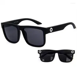 Sunglasses 2024 Men Sport Driving Mirror Coating Points Black Frame Eyewear Male Sun Glasses UV400