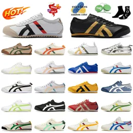 Sapatos de grife Onitsukass Tiger Mexico 66 Lifestyle Sneakers Mulheres Homens Sapatos Casuais Preto Branco Azul Amarelo Bege Prata Off Verde Low Fashion Trainers Loafer Sport