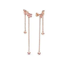 New 100% S925 Sterling Silver Romantic Peach Blossom Earrings European Style Fashion Jewelry For Women7801913