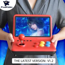 Oyuncular Powkiddy A12 9 inç Joystick Arcade A7 Mimarlık Quadcore CPU Simülatörü Video Oyunu Konsolu Yeni Oyun Çocuk Hediyesi