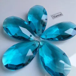 Lustre de cristal camal 5 peças 38mm lago azul malha forma gota pingentes prismas contas penduradas para iluminação lâmpada parte decoração de casamento