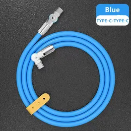 120W 6A SUPER FAST LADDA KABEL 180 ° Rotation PD Typ C Liquid Silicone Cable Snabbladdningsladd USB C till C -laddningskabeln för Samsung S24 S23 Huawei Xiaomi