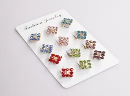 12 PCS الكثير من التصميم الجديد Rhombus Rystal Women Safety Safety Diarf Pin New Hijab Pins 2616322