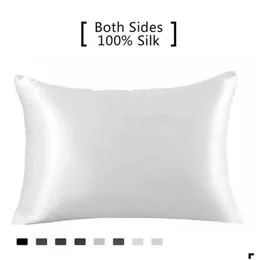 Pillow Case Silk Pillowcase Ice 100% Pure Natural Mberry Standard Size Pillow Cases Er D Case Drop Delivery Home Garden Home Textiles Dh4E3