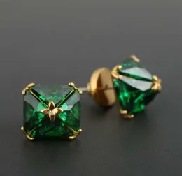 Modne kolczyki duże marki Wysokie Emerald Goldplated Kolczyki 7 kolorów Women039s Stud w magazynie 7970280