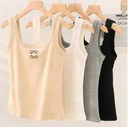 2024 Kobiety Tank Top Summer Slim Slimeveless CAMIS Croptop Emplise Elasts Sports Banks 8812ESS