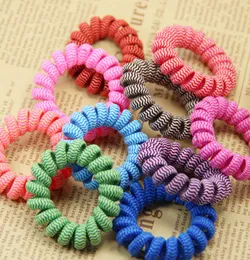 Mixed colors Gift Telephone Line Gum Elastic Hair Band For Girl Rope candy color Tie Hair Ring Rops Women Headdress Tool6412170