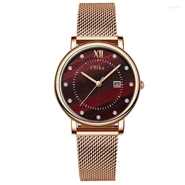 Wristwatches Luxury Waterproof Women's Watch Vintage Fashion Quartz Diamond Malachite Face Gift Set Watch.