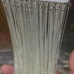 480pcs Shinny srebrne łańcuchy kulkowe Naszyjnik 45 cm 18 cali 1 mm świetny do kafelków szklanych kafelków do butelek i MO283O