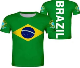 Brazylijska koszulka niestandardowa Numer nazwy stanika Tshirt Portugalia BL Flag Portugalski nadruk Po Brasil Federativa DIY Ubrania 4476272
