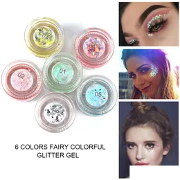 ظلال العيون Handaiyan Fairy Colorf ظلال العيون GLITTER GEL CHARMING EYESPOW MAPERENT COMSMETIC THELOGRAPHIC ALGINGIN