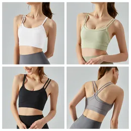 LL Sports Pras for Women Criss-Cross Back Pated Patcout Tops Tops Medium Support Tops for Women