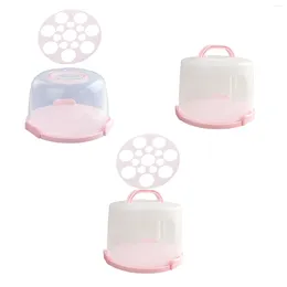 Storage Bottles Cake Carrier With Folding Handle Dustproof Round Cover Cupcake Container