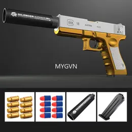 M1911 Eva Yumuşak Mermi Köpük Dartlar Blaster oyuncak tabanca tabanca manuel çekim pembe fırlatıcı çocuklar için susturucu ile çocuklar erkekler doğum günü hediyeleri 002