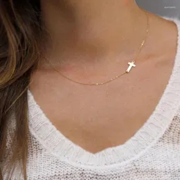 Chains SUMENG 2024 Fashion Cross Pendant Necklace Holiday Beach Statement Short Chain For Women Jewelry Gifts