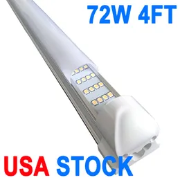 Luzes de tubo LED com cobertura leitosa de 4 pés, lâmpada de loja LED de 240 cm para garagem, tubos integrados de 4 pés, lâmpadas brancas puras, hospitais de barbearia, luzes LED de 4 pés para graragens crestech