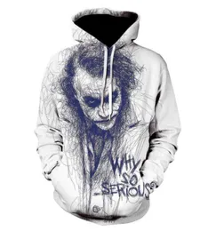 Novidade palhaço 3d moletom com capuz masculino joker poker moletom engraçado moletom hip hop roupas 2019 tops18611432781652