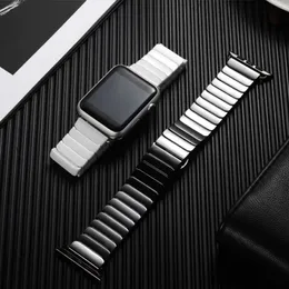 DesignerCeramic Strap for Apple Watch Ultra 8 49mm Band 41mm 45mm 44mm 40mm 42mm 38mm Accessories Stainless Butterfly buckle bracelet iWatch series 7 6 se 5 4 3 categor