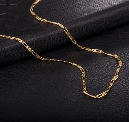 Säljer halsband Mens Figaro Chain 2mm 470mm halsband kedjor 18k gult guldrose guldpläterad över hela världen mode juvelen cahin4046151