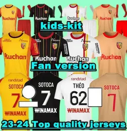 23-24 Maillot RC Lens Soccer Jerseys Home Away Saint-Barbe Special Kakuta Fulgini Diouf Spierings Ganago Sotoca Wahi 9 Football Shirt 2023 Kids Fans Tredje bort Gold Ses