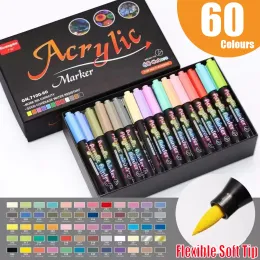 Markers 36/48/60 Color Acrylic Markers Pen Painting Art Supplies Handpainted Graffiti Diy Stone/glass/ceramic Drawing Supplie